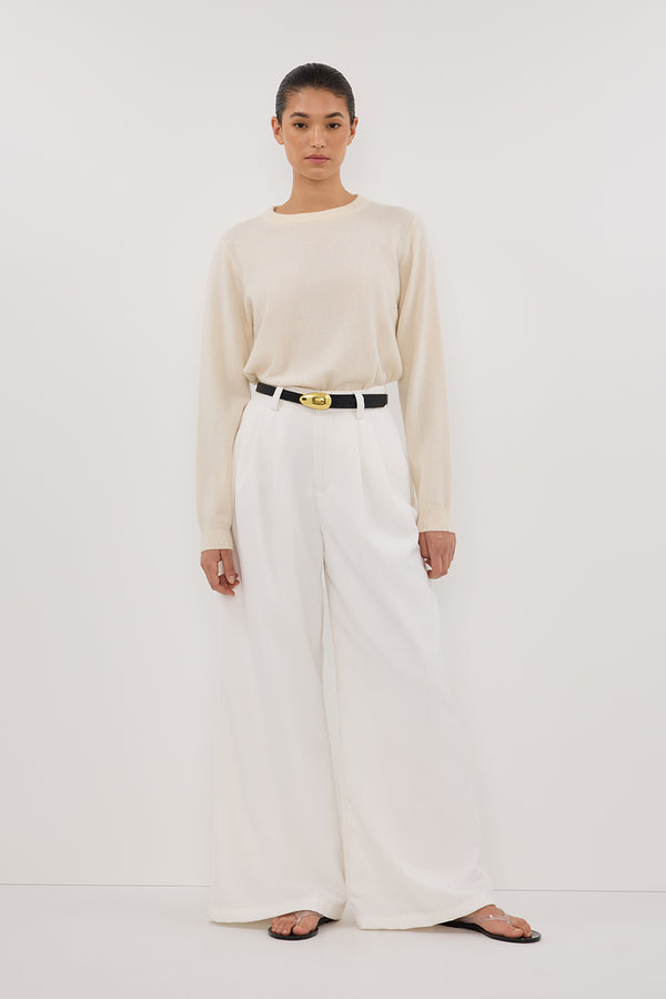 INDY CREAM CASHMERE KNIT JUMPER