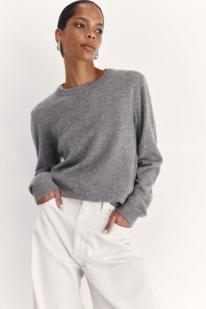 INDY GREY CASHMERE KNIT JUMPER | Dissh