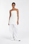 LEO WHITE STRAPLESS TUNIC