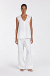 ANA WHITE LINEN SCOOP TOP