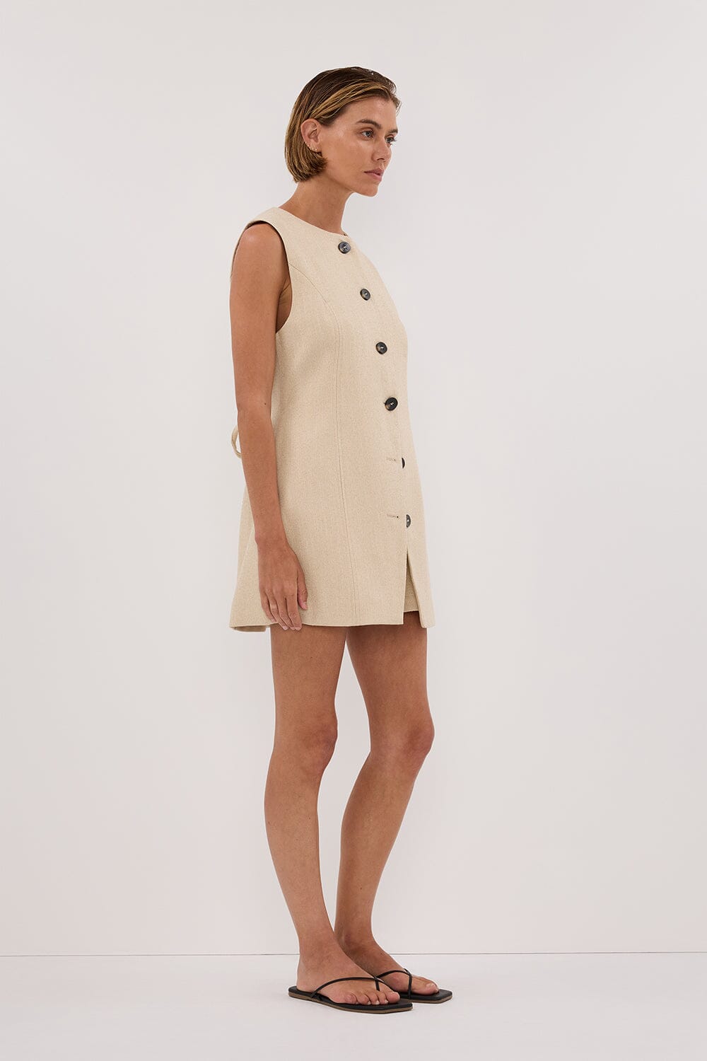 FRANKIE OAT TWEED TUNIC VEST Clothing DISSH Boutiques 