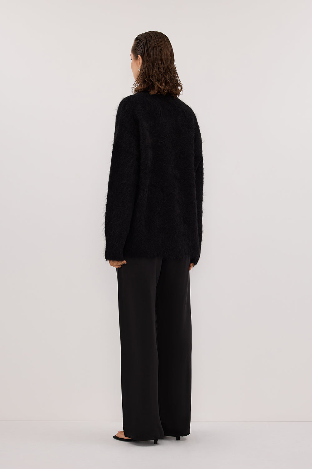 SALMA BLACK POLO NECK KNIT CARDIGAN Clothing DISSH Boutiques 