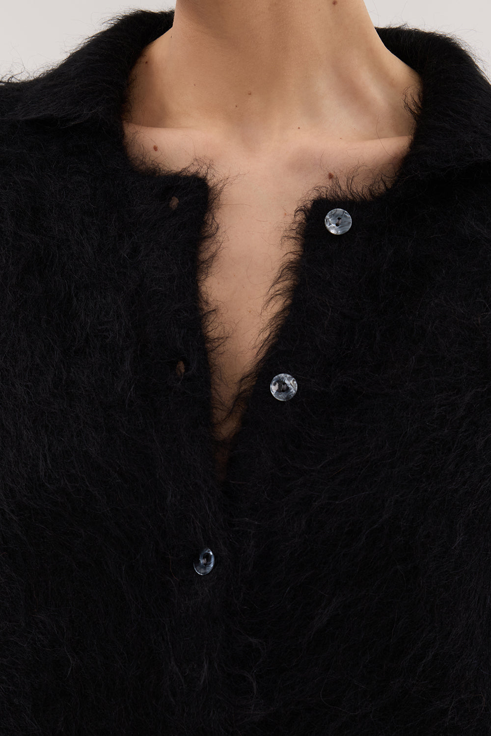 SALMA BLACK POLO NECK KNIT CARDIGAN Clothing DISSH Boutiques 