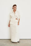 SALMA IVORY POLO NECK KNIT CARDIGAN