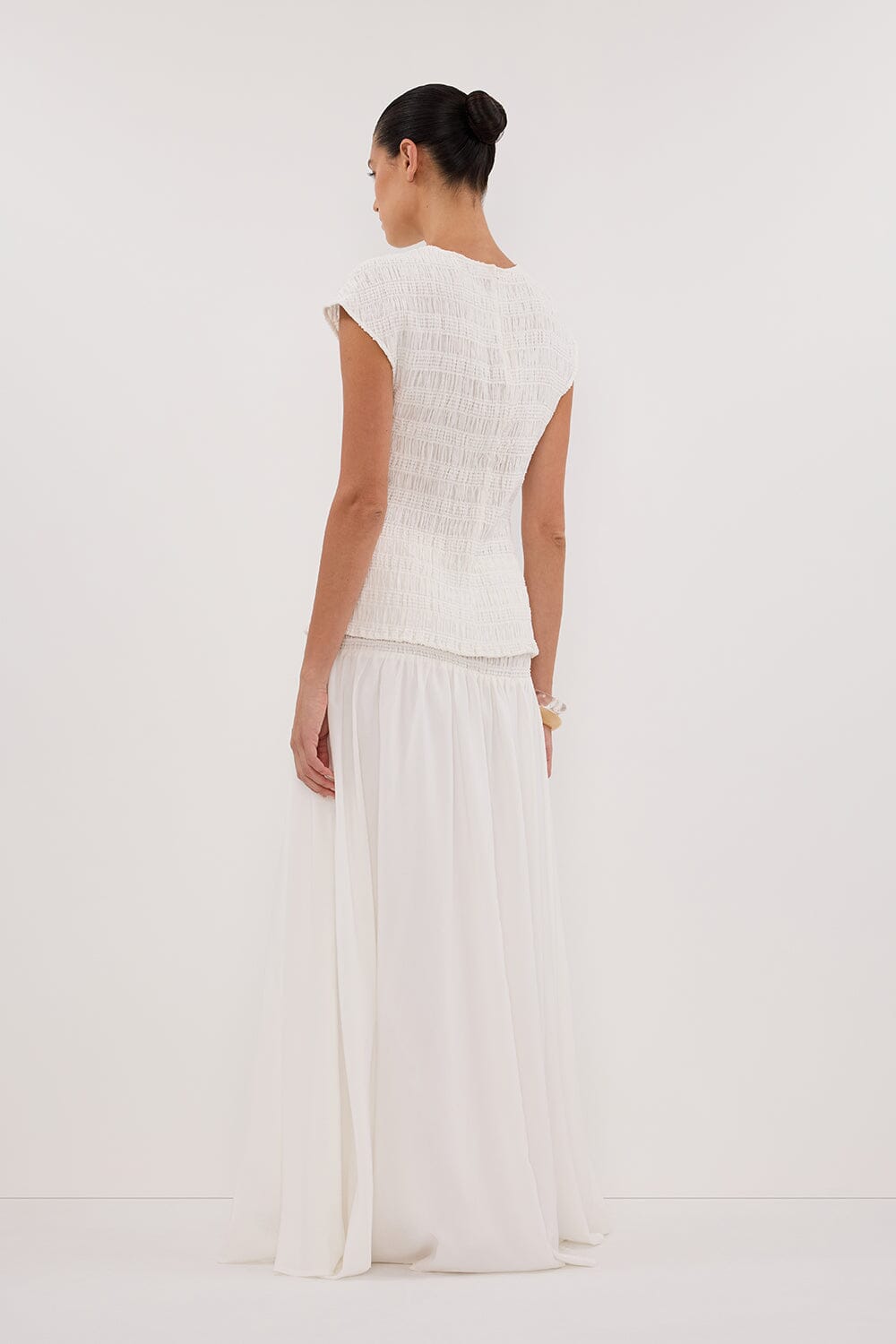 SIERRA WHITE TEXTURED TOP Clothing DISSH Boutiques 