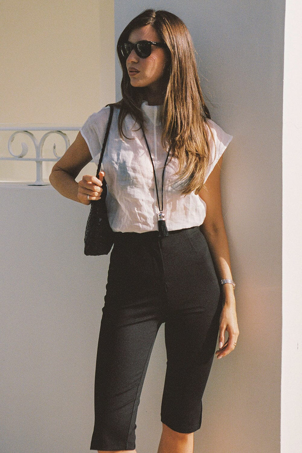 CARMEL WHITE RAMIE FUNNEL NECK TOP Clothing DISSH Boutiques 