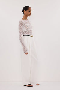 LIZZIE WHITE LACE LONG SLEEVE TOP