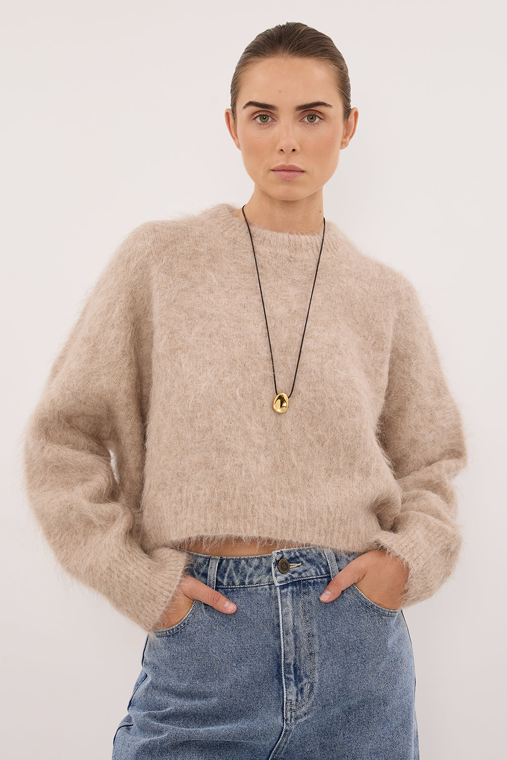 SALMA OAT TUCK SLEEVE JUMPER