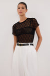 LIZZIE BLACK LACE CAP SLEEVE TOP