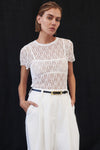 LIZZIE WHITE LACE CAP SLEEVE TOP