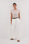 LIZZIE WHITE LACE CAP SLEEVE TOP