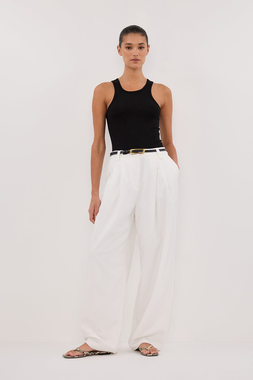 NINA BLACK RACER KNIT TANK Clothing DISSH Boutiques 