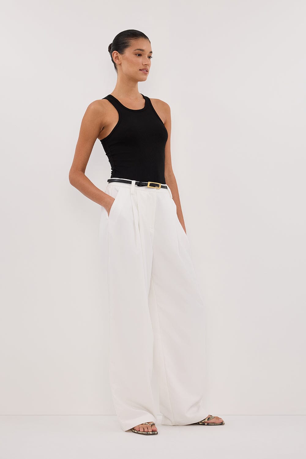 NINA BLACK RACER KNIT TANK Clothing DISSH Boutiques 
