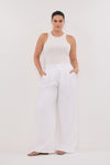 NINA WHITE RACER KNIT TANK