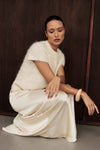 SALMA IVORY CAP SLEEVE KNIT TOP