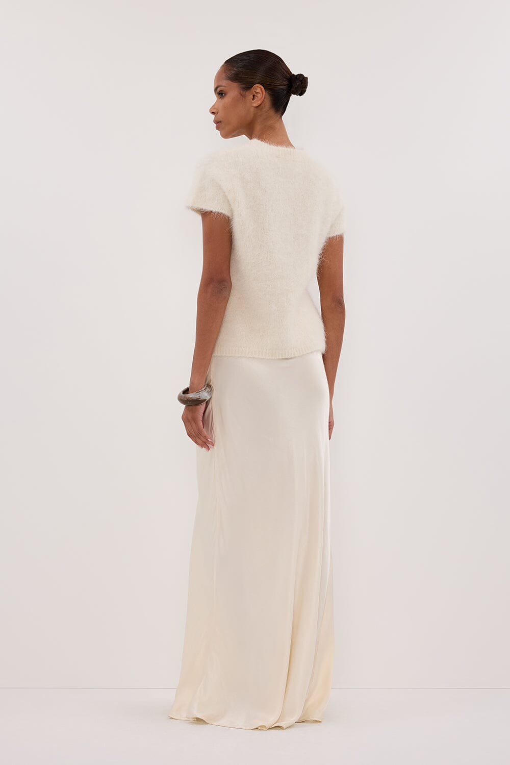 SALMA IVORY CAP SLEEVE KNIT TOP Clothing DISSH Boutiques 