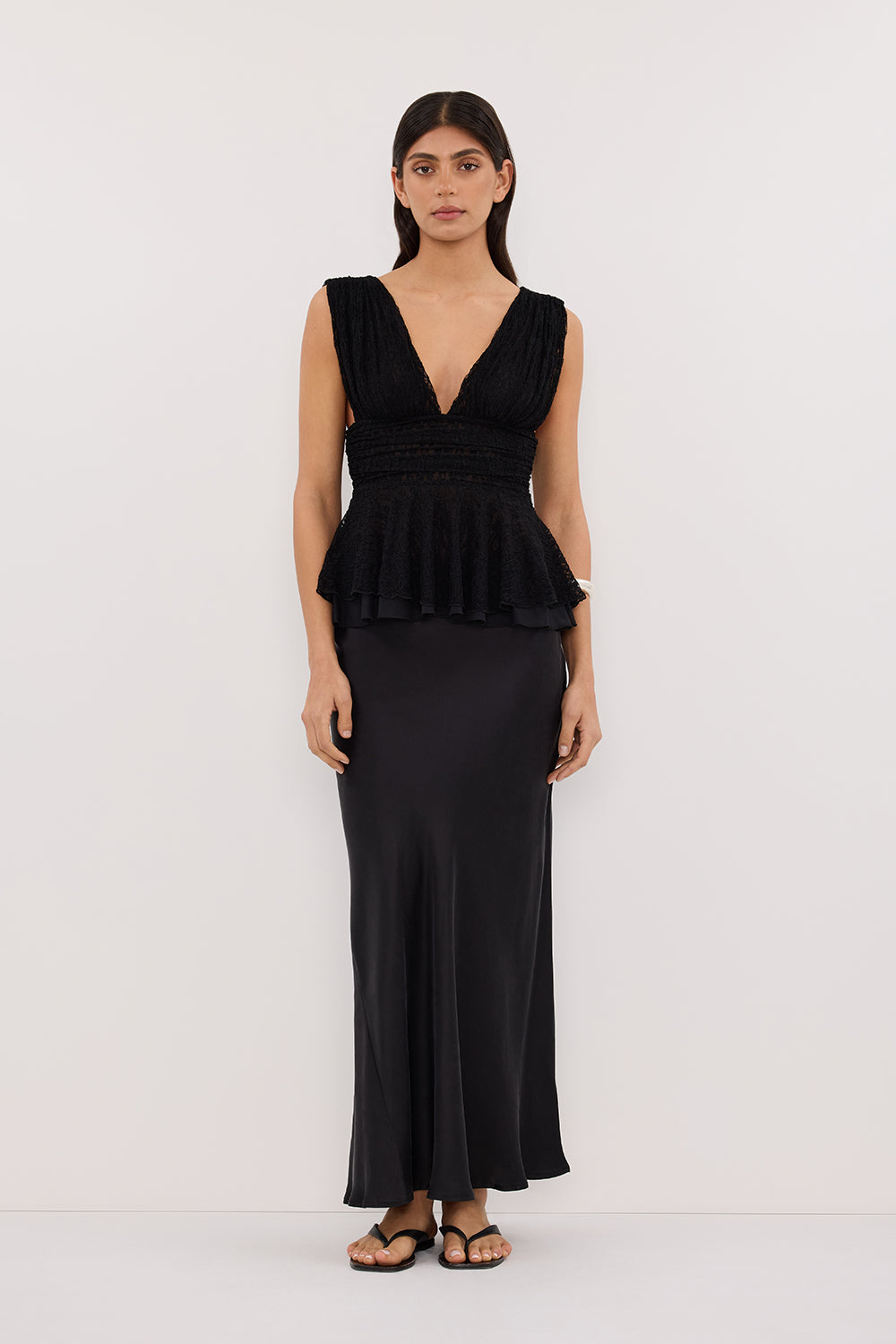 LIZZIE BLACK LACE PEPLUM TOP Clothing DISSH Boutiques 