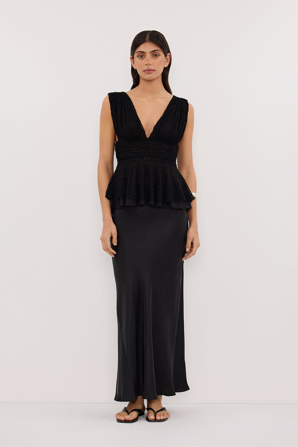 LIZZIE BLACK LACE PEPLUM TOP Clothing DISSH Boutiques 