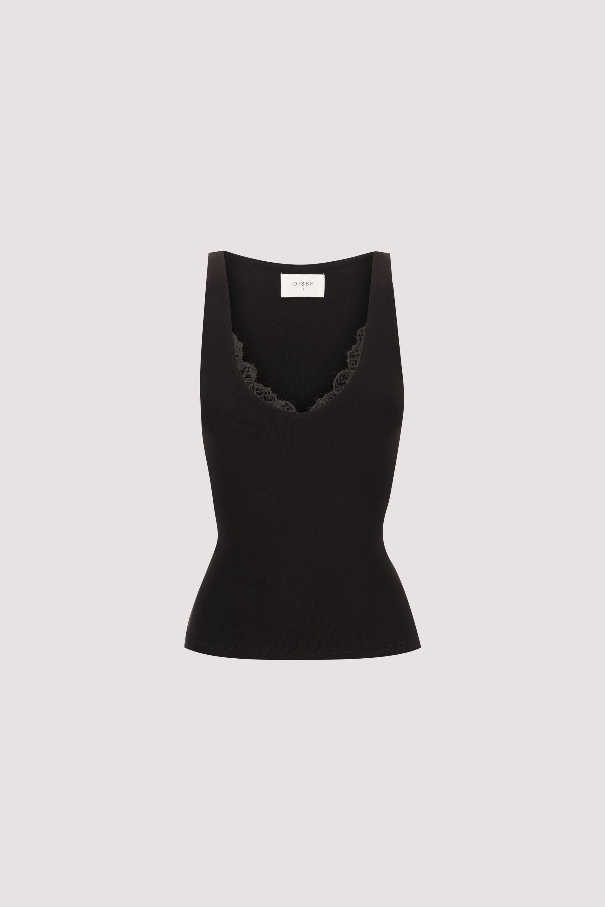 トップス Andmary Rebecca ribbon knit tops black ANDMARY】Baby ribbon knit tops