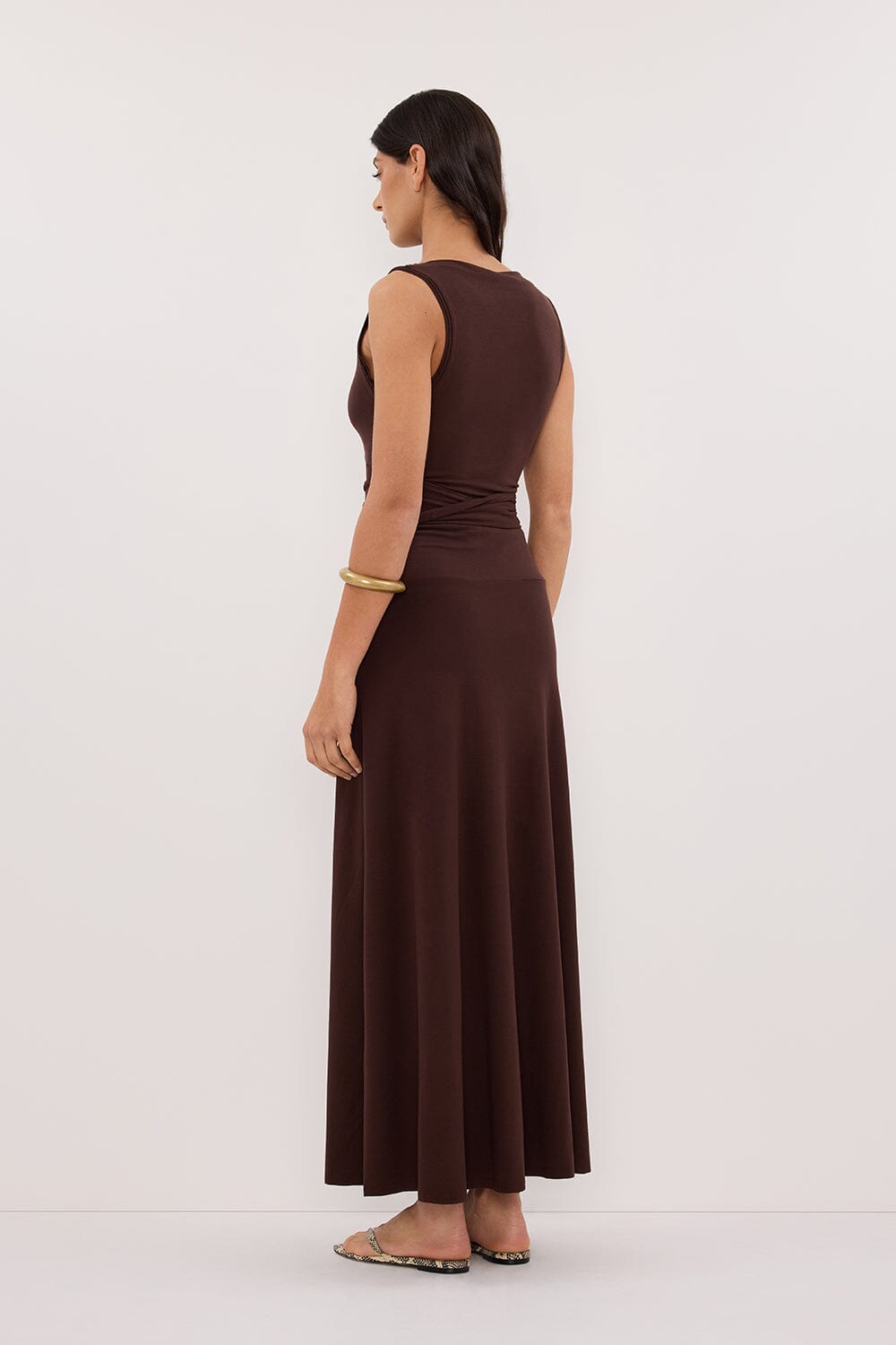 HADLEY CHOC SLEEVELESS TWIST TOP Clothing DISSH Boutiques 