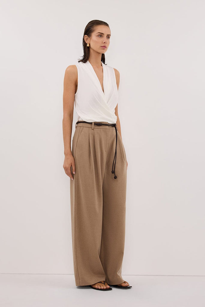 FELICITY OFF WHITE S/LESS WRAP TOP | Dissh