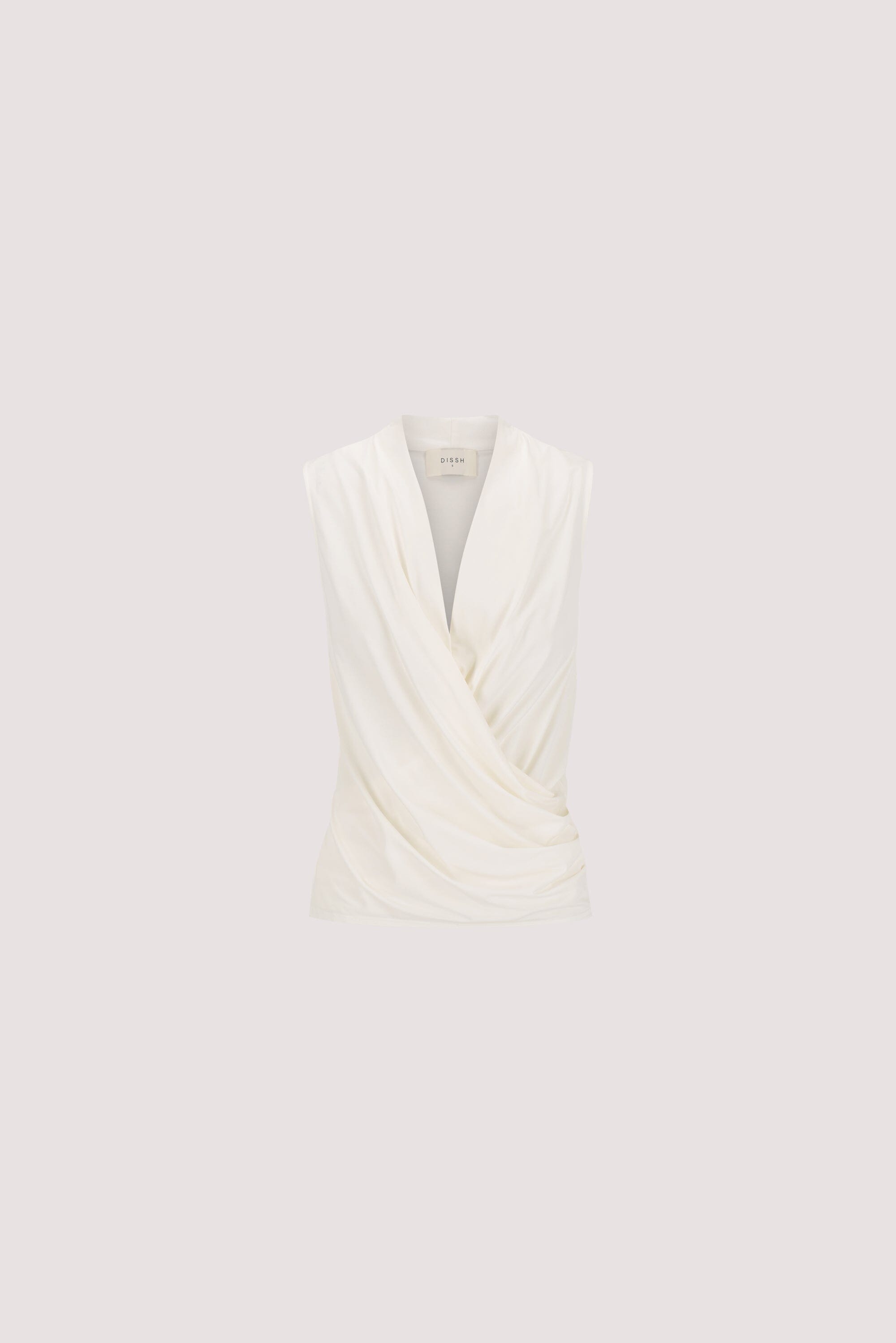 FELICITY OFF WHITE SLEEVELESS WRAP TOP