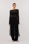 LIZZIE BLACK BOAT NECK TUNIC TOP