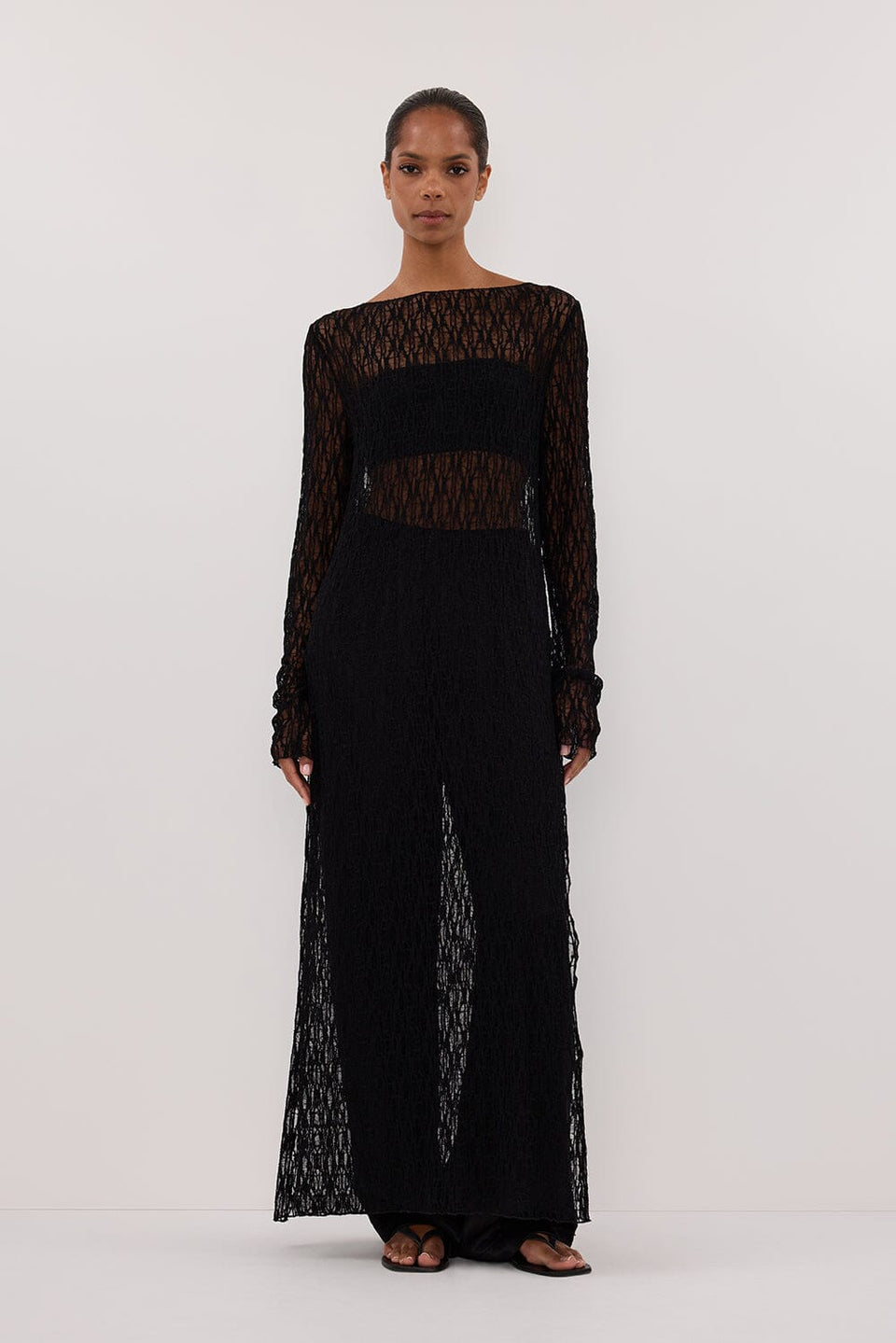 LIZZIE BLACK BOAT NECK TUNIC TOP Clothing DISSH Boutiques 