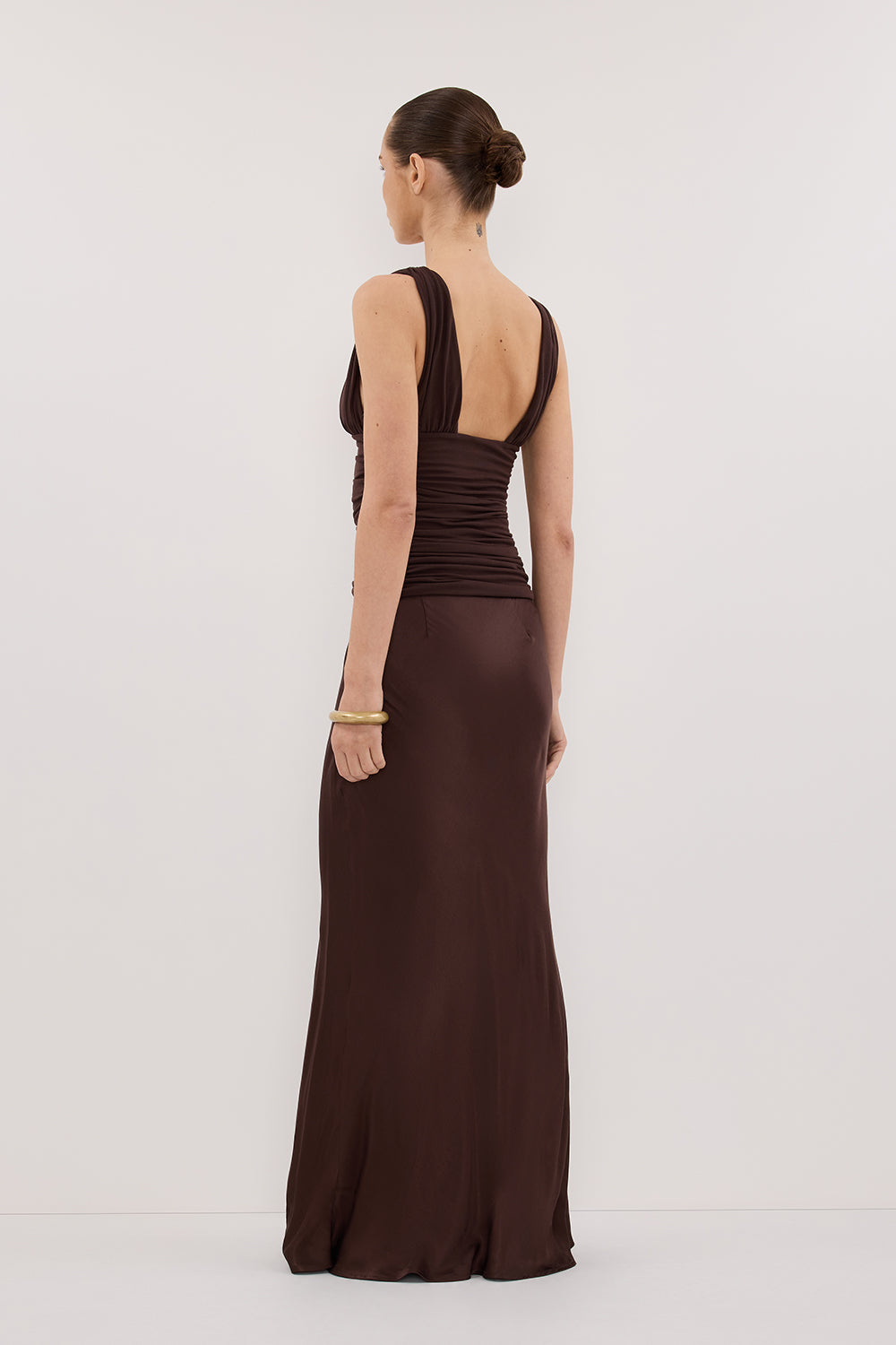 MAGNOLIA CHOC SLEEVELESS RUCHED TOP - PRE ORDER Clothing DISSH Boutiques 