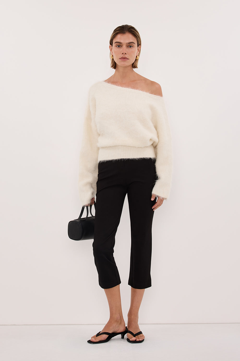 SALMA IVORY ASYM KNIT JUMPER
