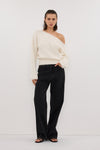 SALMA IVORY ASYM KNIT JUMPER