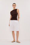 INEZ CHOC ASYM KNIT TOP