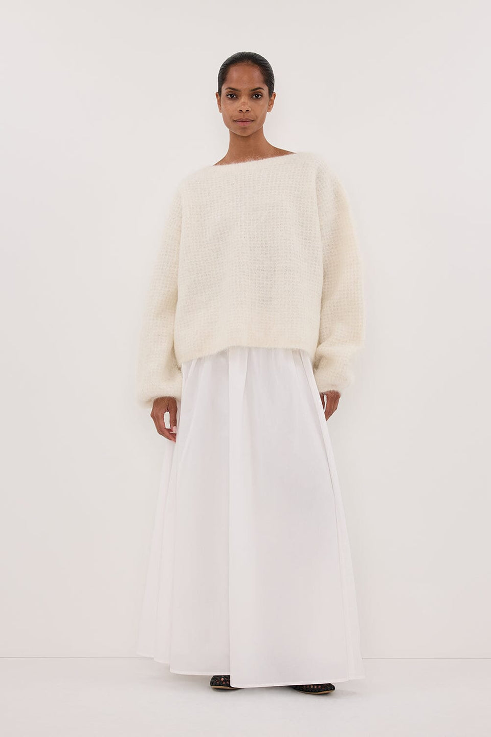 ALYSSA IVORY CREW NECK JUMPER Clothing DISSH Boutiques 