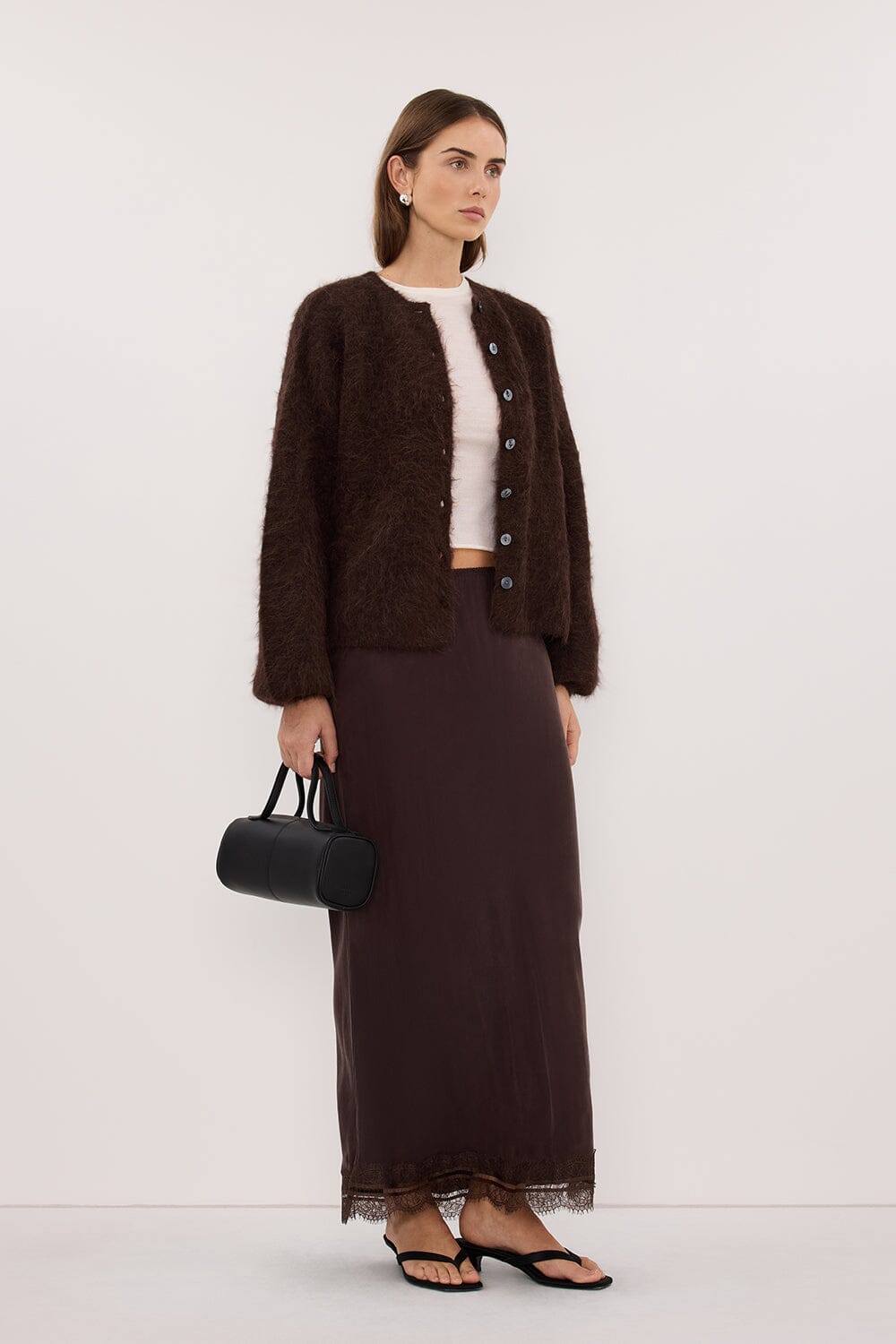 SALMA CHOC KNIT CARDIGAN