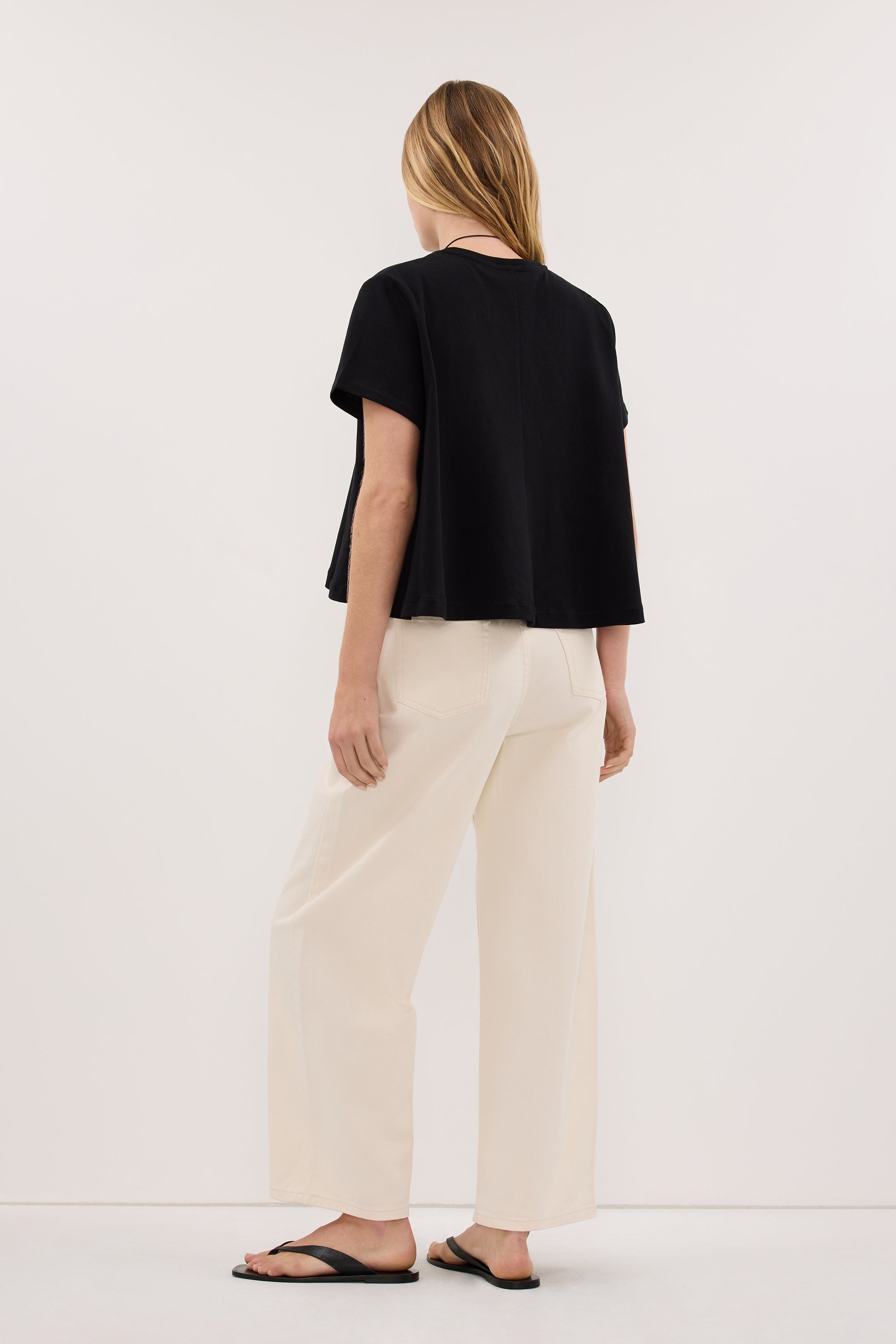 TATUM BLACK SHORT SLEEVE COTTON TEE