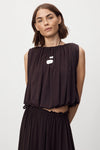 AVA BURNT CHOC SLEEVELESS MODAL BLEND TOP