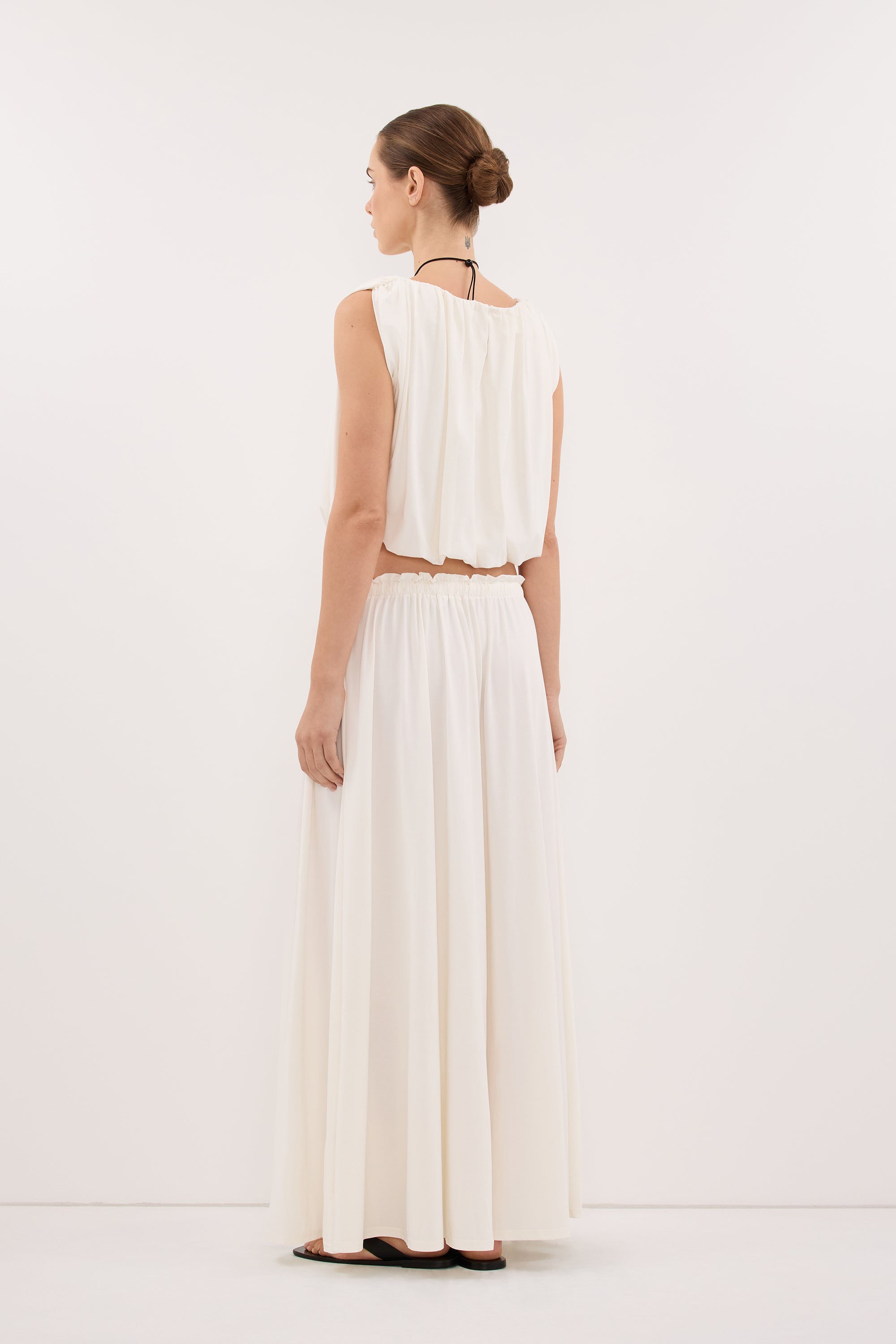 AVA OFF WHITE SLEEVELESS MODAL BLEND TOP