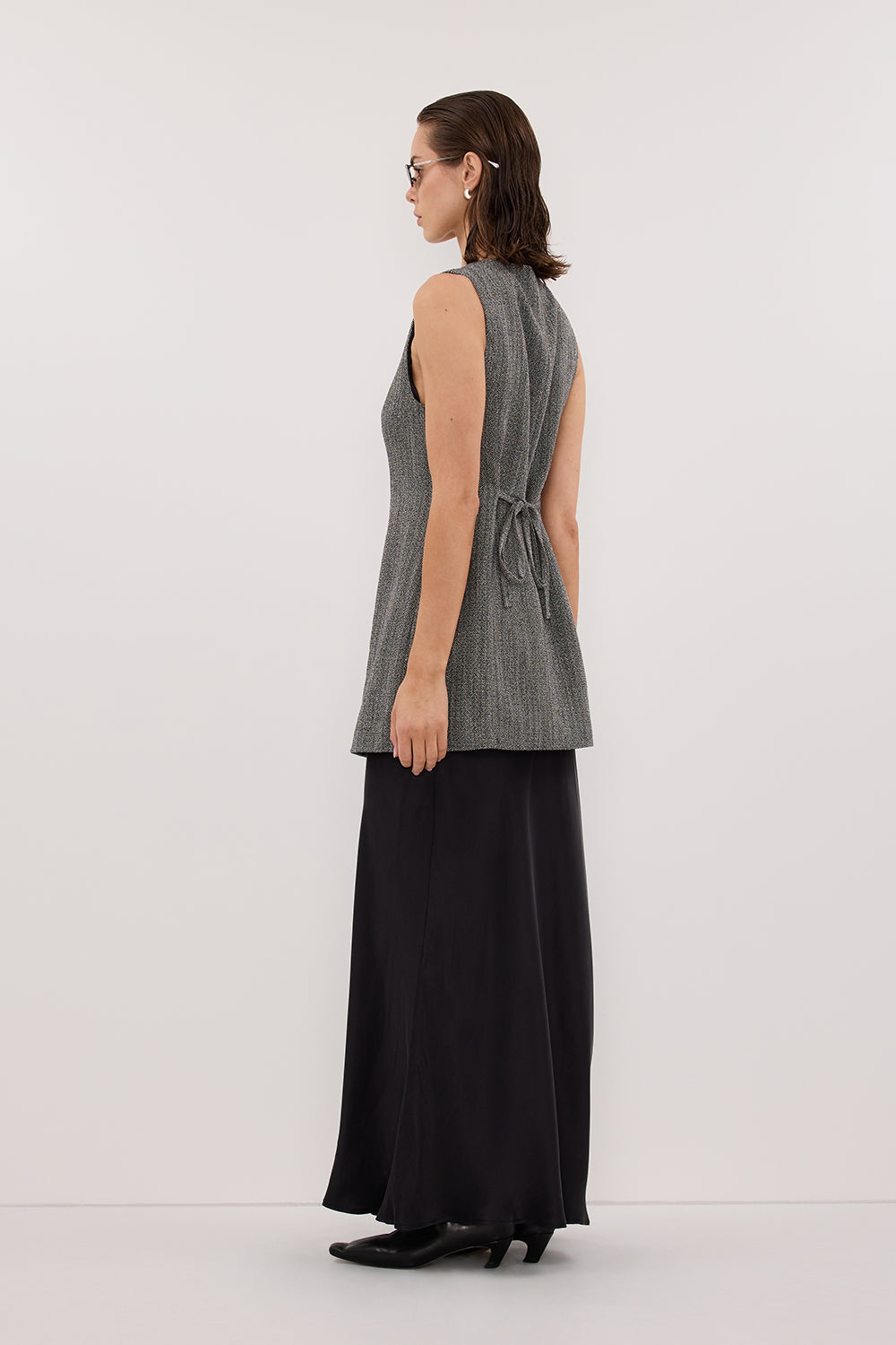 MANHATTAN CHARCOAL TWEED TUNIC VEST