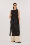 ELBA BLACK SHEER TUNIC TOP
