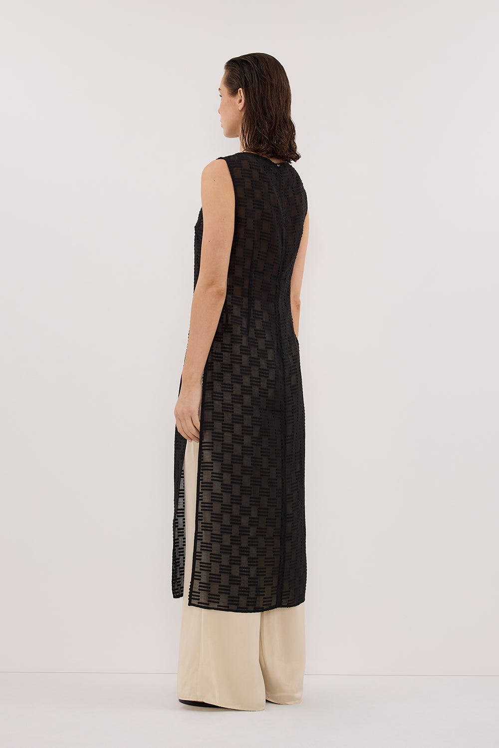ELBA BLACK SHEER TUNIC TOP Clothing DISSH Boutiques 