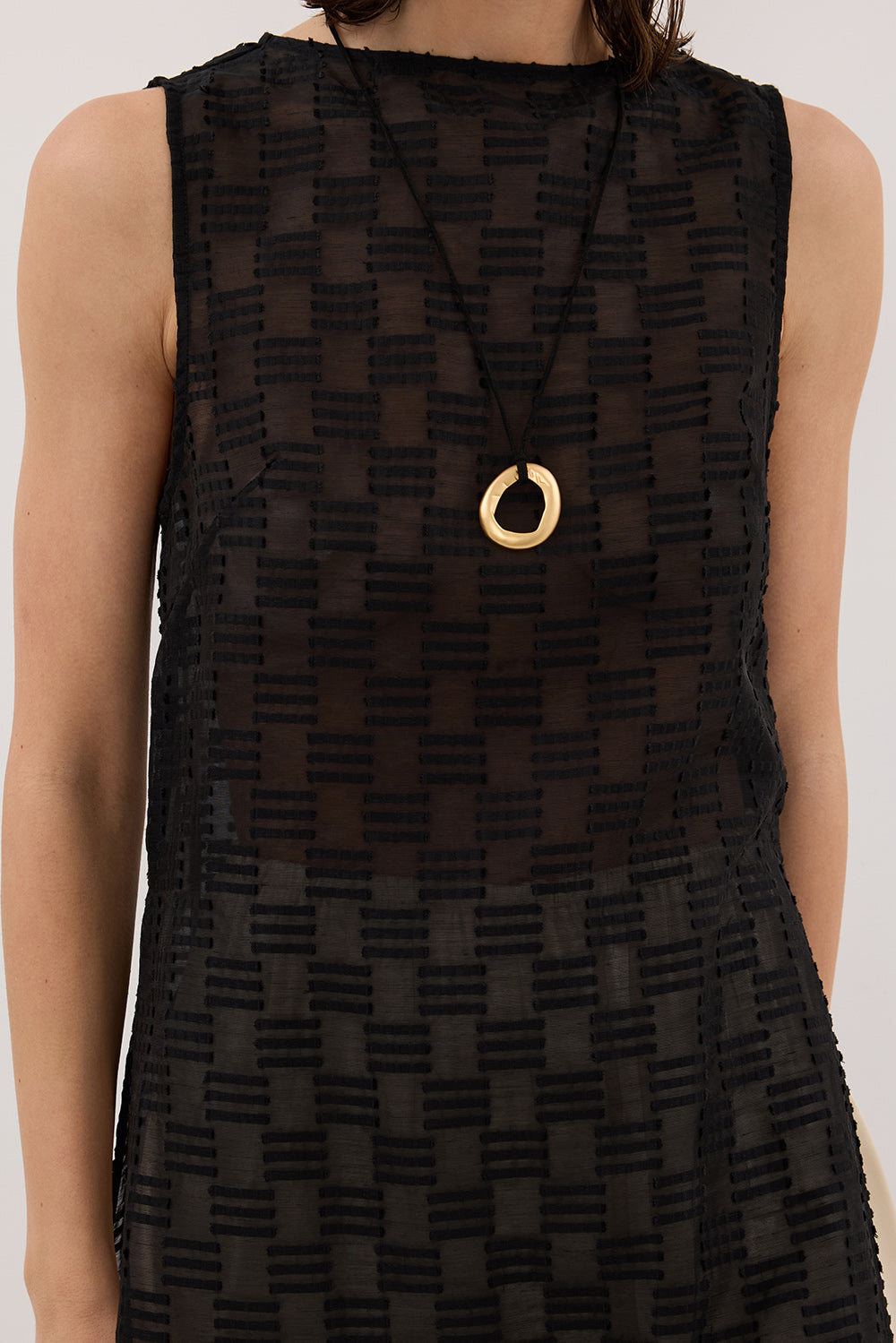ELBA BLACK SHEER TUNIC TOP Clothing DISSH Boutiques 