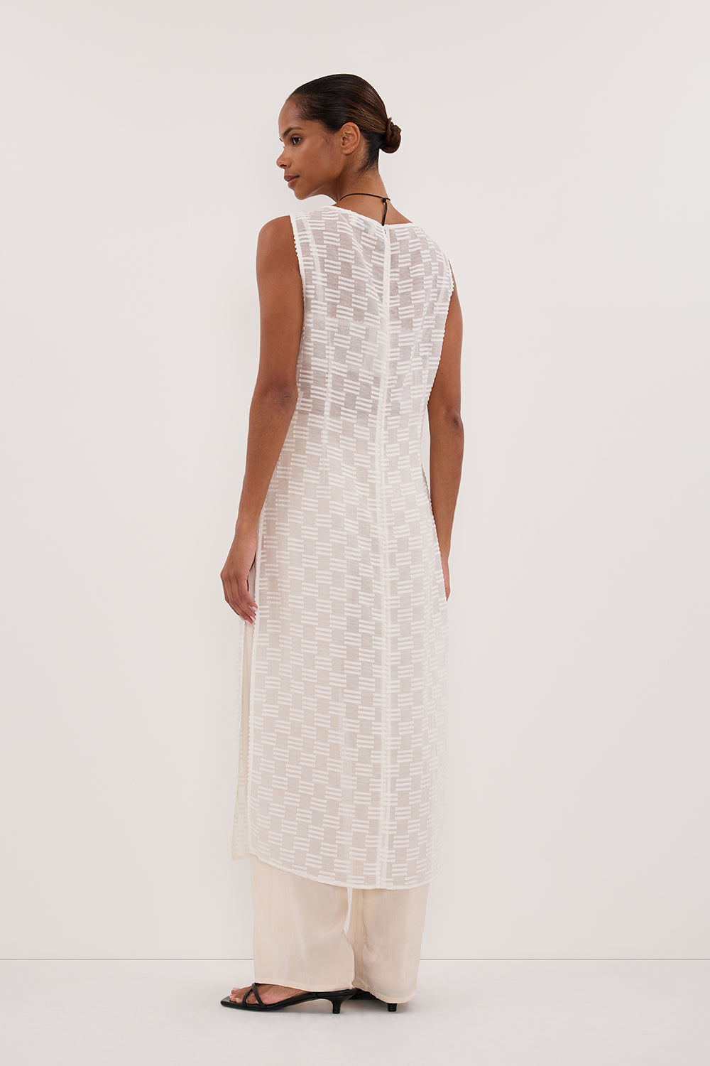 ELBA WHITE SHEER TUNIC TOP Clothing DISSH Boutiques 
