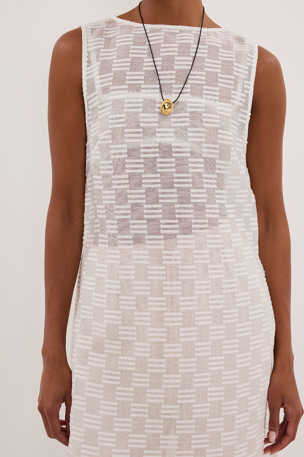 ELBA WHITE SHEER TUNIC TOP Clothing DISSH Boutiques 