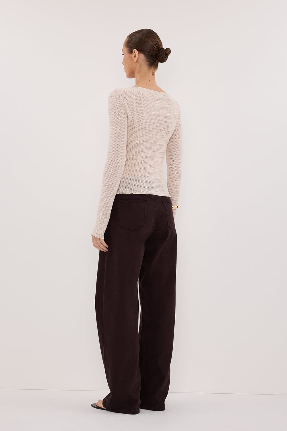 LILY STONE LONG SLEEVE BOAT NECK TEXTURED TOP Clothing DISSH Boutiques 