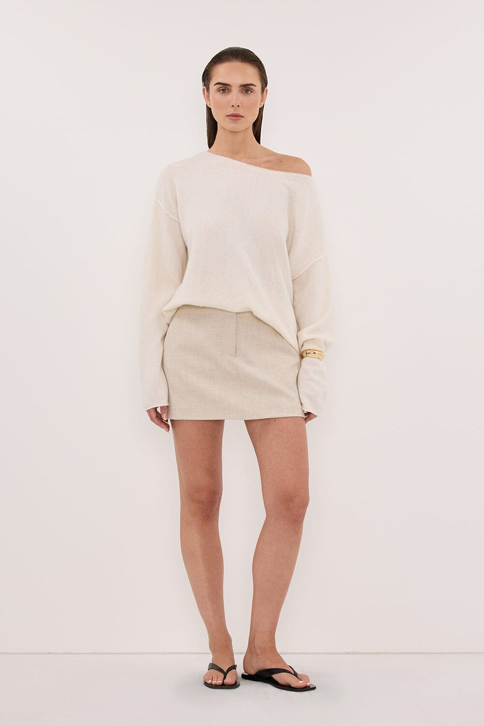 TESS IVORY BOATNECK KNIT JUMPER Clothing DISSH Boutiques 
