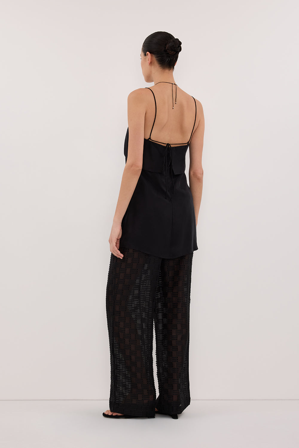 ELBA BLACK SHEER CHECK PANTS Clothing DISSH Boutiques 