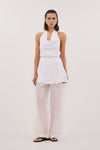 ELBA WHITE SHEER CHECK PANT