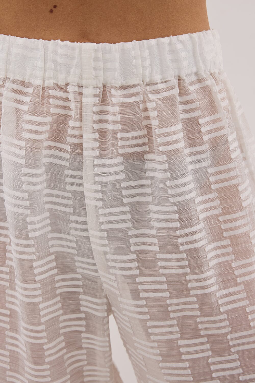 ELBA WHITE SHEER CHECK PANT Clothing DISSH Boutiques 