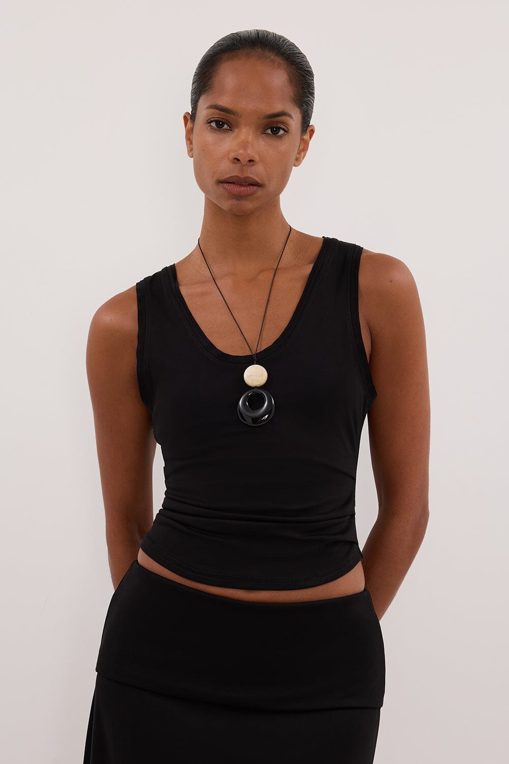 JULIE BLACK MODAL BLEND TANK | Dissh
