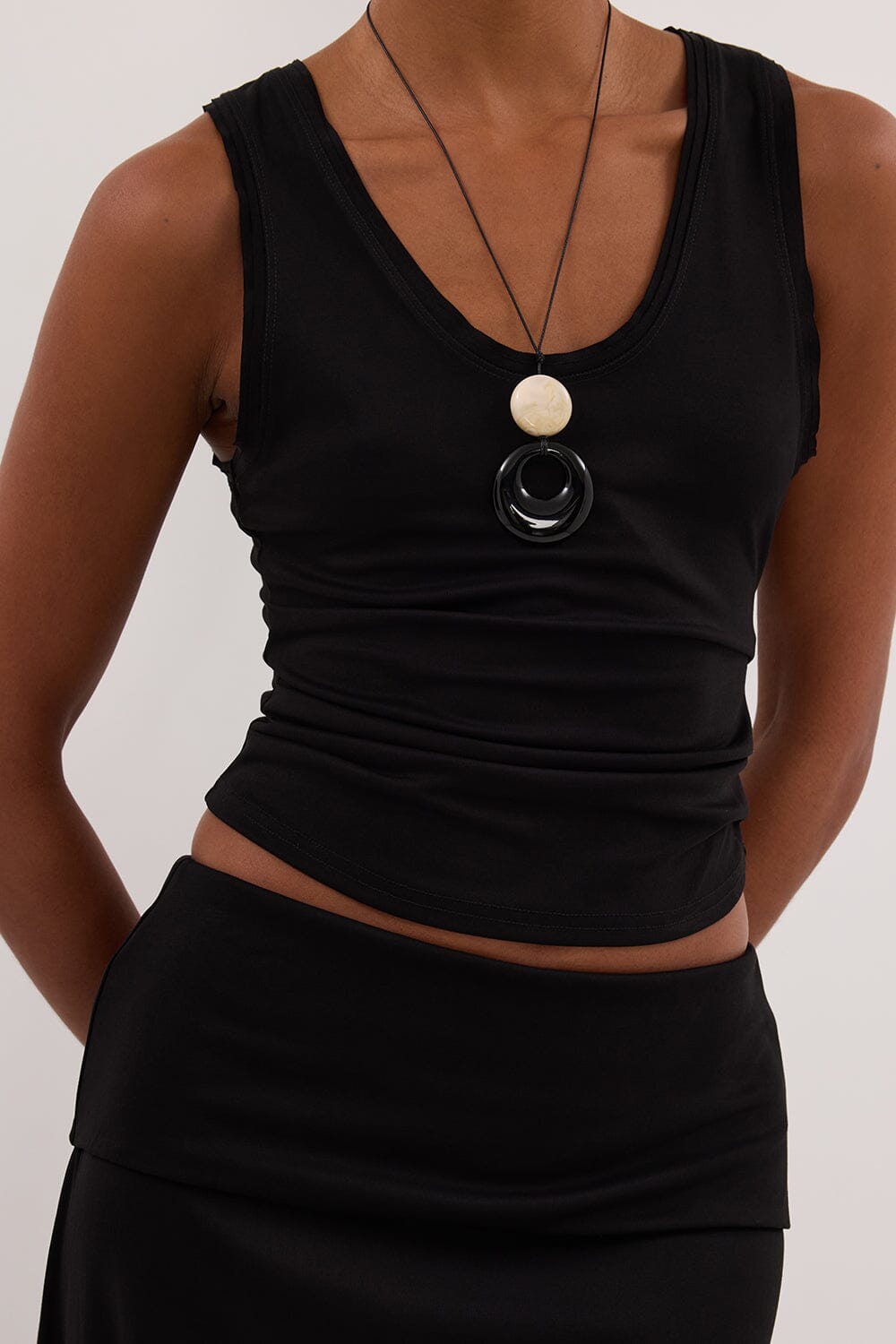 JULIE BLACK MODAL BLEND SLEEVELESS TANK Clothing DISSH Boutiques 